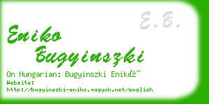 eniko bugyinszki business card